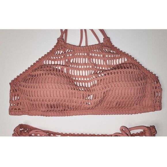 Robin Piccone Sophia Crochet Bikini Set Copper Rose - Picture 8 of 8